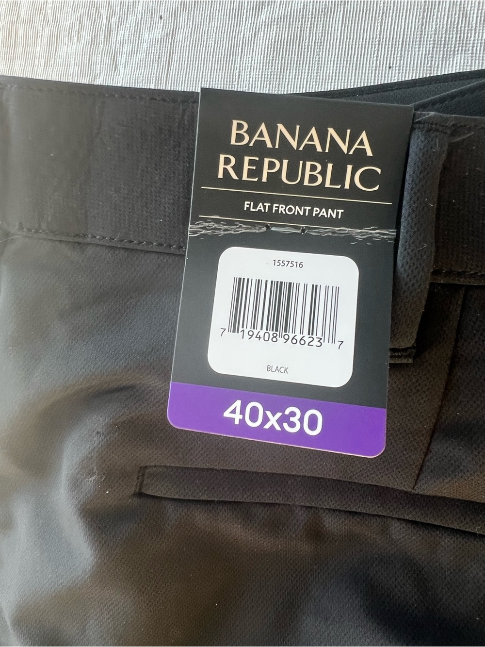 Banana Republic Men’s athletic dress Straight-Leg Black Pants 40x36 - Picture 5 of 6